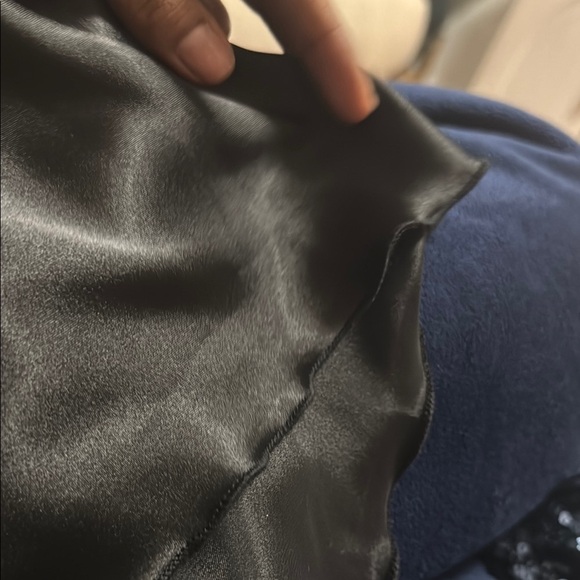 TASH + SOPHIE black satin like top halter knotted top size Large - Picture 6 of 6